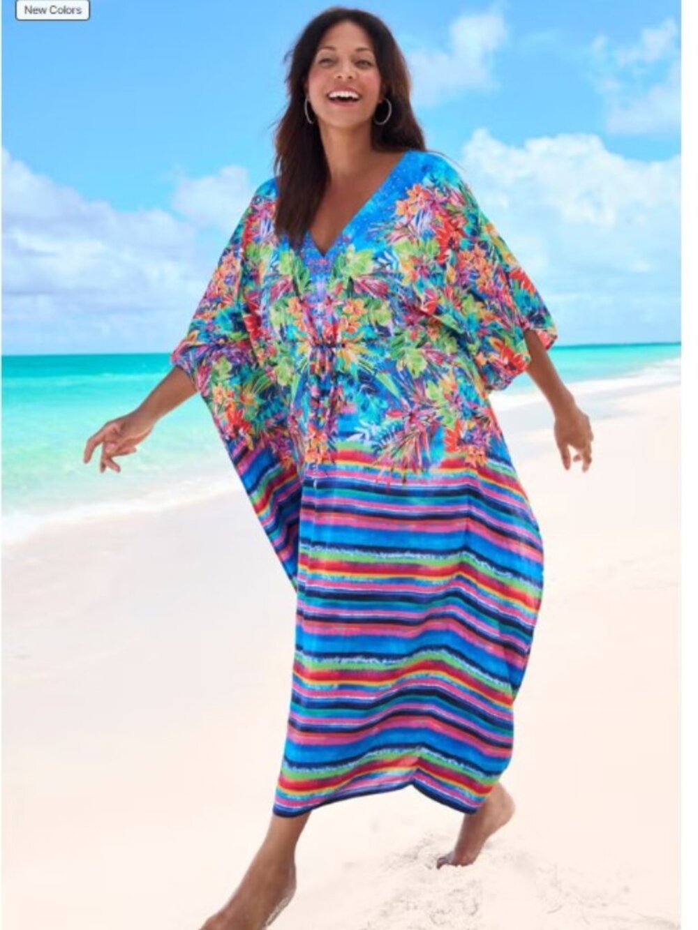 NWT | Island Tropics | OSFM  Mrs. Roper Romp Ready | Tropical Rainbow Hue Kaftan